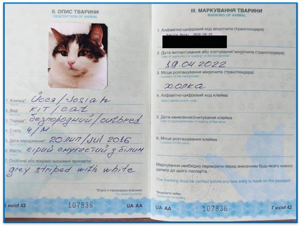 cat's passport
